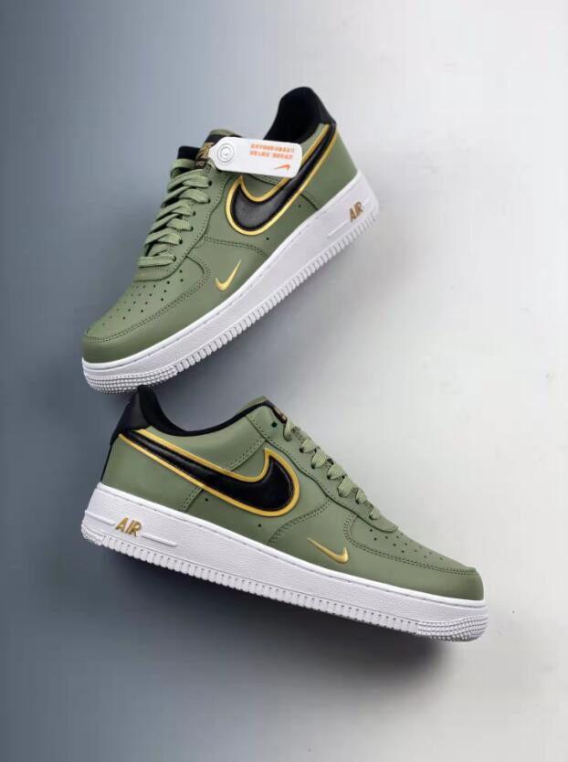 Airforce 1 Low ’07 LV8 Double Swoosh – Olive Gold Black