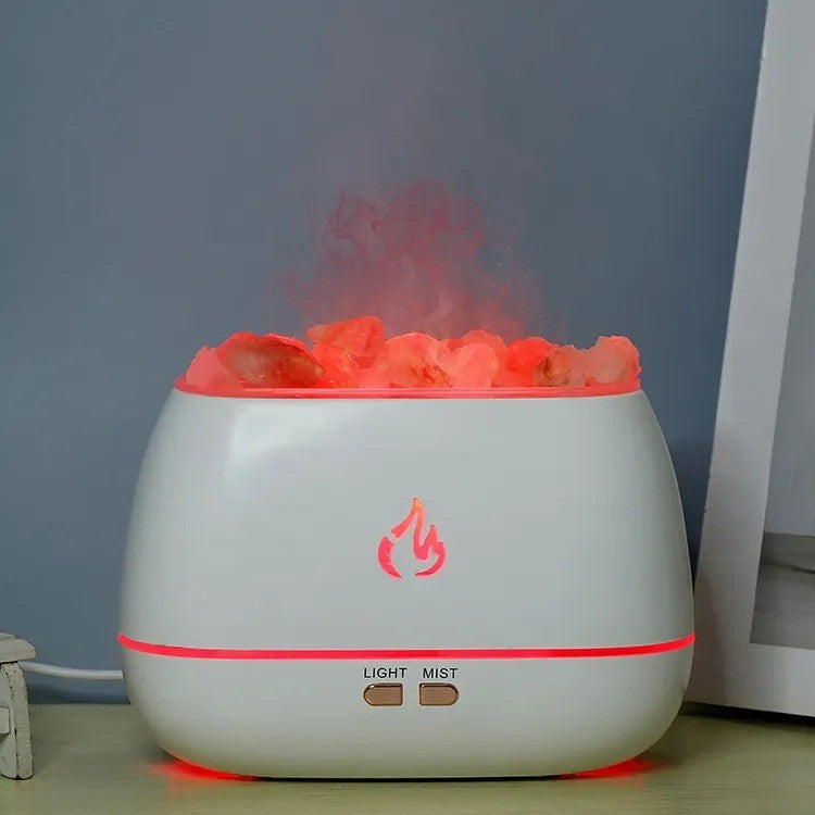 Flame Simulation Diffuser with Salt Rocks