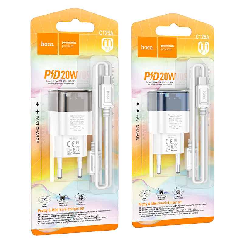 C125A Transparent Charger PD20W EU cable set